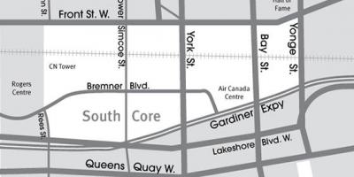 Карта Південної ядра Торонто