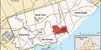 Карта Східно-Йорк Торонто