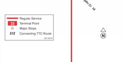Карта ТТК 33 Форест-Хілл автобусів за маршрутом Торонто