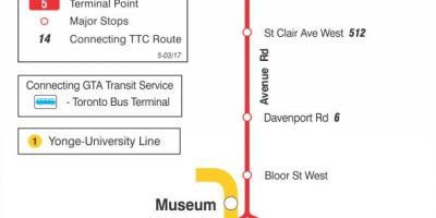 Карта ТТК 5 Авеню й автобусний маршрут Торонто