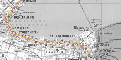 Карта Торонто шосе королеви Єлизавети шлях
